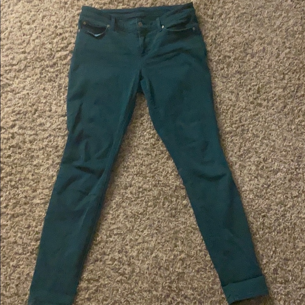 GAP Dark green skinny jeans